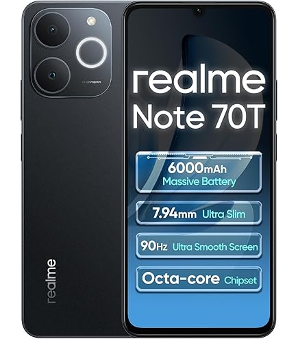 realme Note 70T Smartphone 4+256GB, Batteria da 6.000 mAh